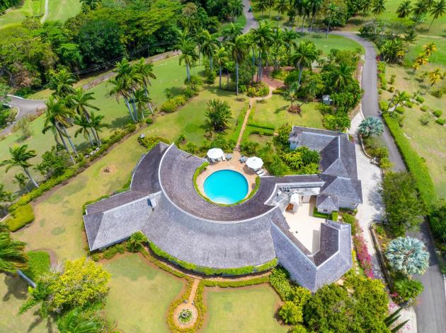 Little Hill Villa overhead shot from the garden and sea side | Credit: Coldwell Banker Jamaica